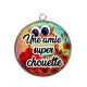 Pendentif Cabochon Argent - une amie super chouette