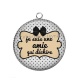 Pendentif Cabochon Argent - je suis une amie qui déchire