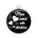 Pendentif Cabochon Argent - mon amie elle déchire