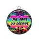 Pendentif Cabochon Argent - une amie qui déchire