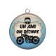 Pendentif Cabochon Argent - un ami qui déchire