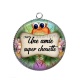 Pendentif Cabochon Argent - une amie super chouette
