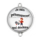 Connecteur Cabochon Argent - je suis un pétanqueur qui déchire