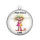 Pendentif Cabochon Argent - j'peux pas j'ai café