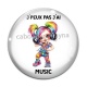 Cabochon Verre - j'peux pas j'ai music