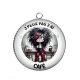 Pendentif Cabochon Argent -  j'peux pas j'ai café
