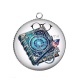 Pendentif Cabochon Argent - livre féerique