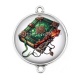 Connecteur Cabochon Argent - livre féerique