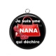 Pendentif Cabochon Argent - je suis une nana qui déchire