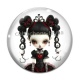 Cabochon Verre - fille gotique