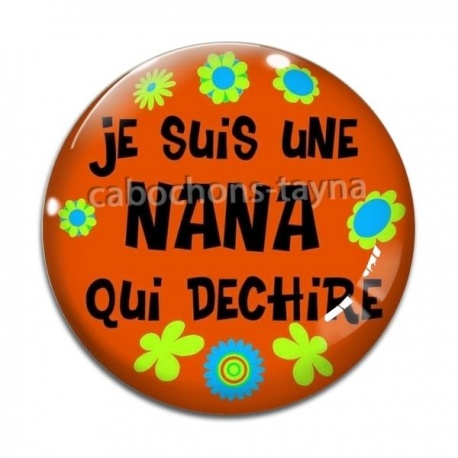 Cabochon Verre - je suis une nana qui déchire