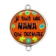 Connecteur Cabochon Argent - je suis une nana qui déchire