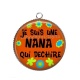 Pendentif Cabochon Argent - je suis une nana qui déchire