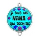Connecteur Cabochon Argent - je suis une nana qui déchire