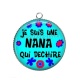 Pendentif Cabochon Argent - je suis une nana qui déchire