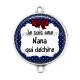 Connecteur Cabochon Argent - je suis une nana qui déchire