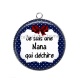Pendentif Cabochon Argent - je suis une nana qui déchire