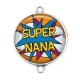 Connecteur Cabochon Argent - super nana