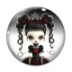 Cabochon Verre - fille gotique