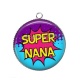 Pendentif Cabochon Argent - super nana