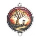 Connecteur Cabochon Argent - arbre de vie