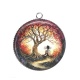 Pendentif Cabochon Argent - arbre de vie