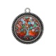 Pendentif Cabochon Argent - arbre de vie