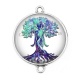 Connecteur Cabochon Argent - arbre de vie