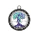 Pendentif Cabochon Argent - arbre de vie