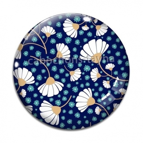 Cabochon Verre - fleur