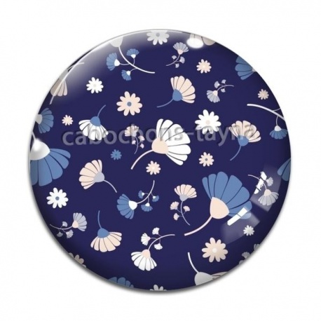 Cabochon Verre - fleur