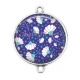 Connecteur Cabochon Argent - fleur