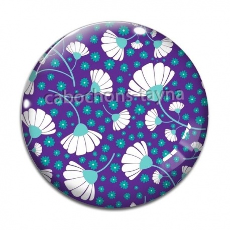Cabochon Verre - fleur