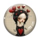 Cabochon Verre - fille gotique
