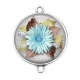 Connecteur Cabochon Argent - fleur