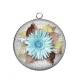 Pendentif Cabochon Argent - fleur