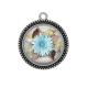 Pendentif Cabochon Argent - fleur