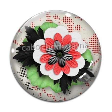 Cabochon Verre - fleur
