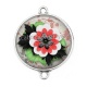 Connecteur Cabochon Argent - fleur