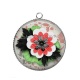 Pendentif Cabochon Argent - fleur