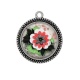 Pendentif Cabochon Argent - fleur