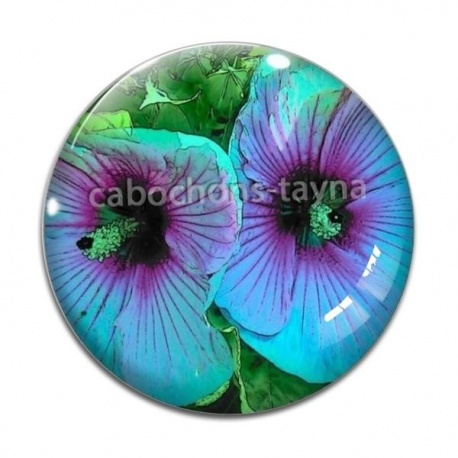 Cabochon Verre - fleur