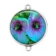 Connecteur Cabochon Argent - fleur
