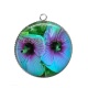 Pendentif Cabochon Argent - fleur