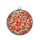 Pendentif Cabochon Argent - fleur