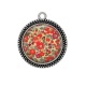 Pendentif Cabochon Argent - fleur