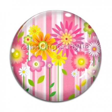 Cabochon Verre - fleur