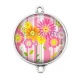 Connecteur Cabochon Argent - fleur