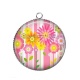 Pendentif Cabochon Argent - fleur