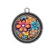 Pendentif Cabochon Argent - fleur